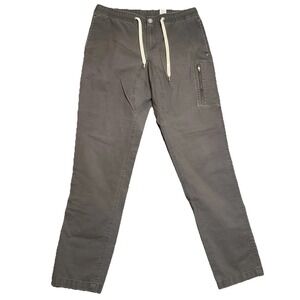 Vuori Ripstop Climber Pants Men Large Gray Cotton Patch Logo Low Rise Drawstring